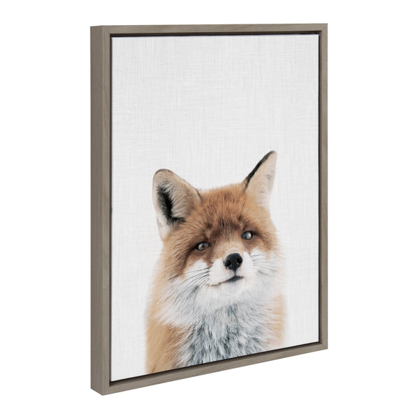 Kate & Laurel Sylvie Fox Color Framed Canvas By Simon Te Of Tai Prints