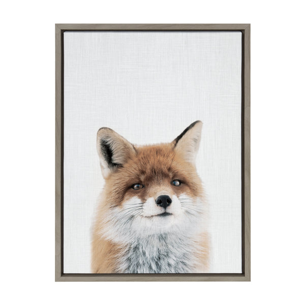 Kate & Laurel Sylvie Fox Color Framed Canvas By Simon Te Of Tai Prints