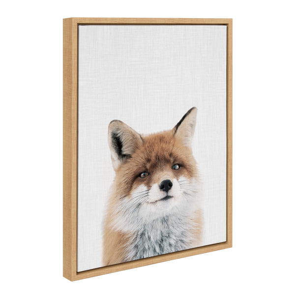 kate & laurel Sylvie Fox Color Framed Canvas by Simon Te of Tai Prints
