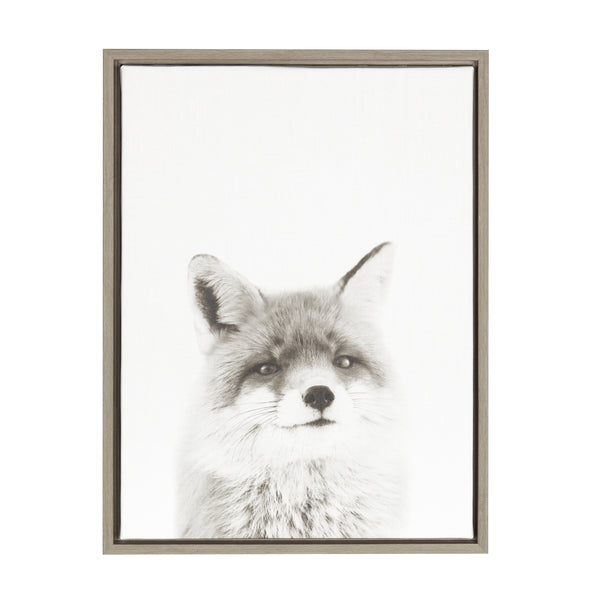 kate & laurel Sylvie Fox Portrait Framed Canvas by Simon Te Tai