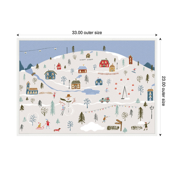 Kate & Laurel Sylvie Framed Canvas A Winter Village By Vicky Yorke