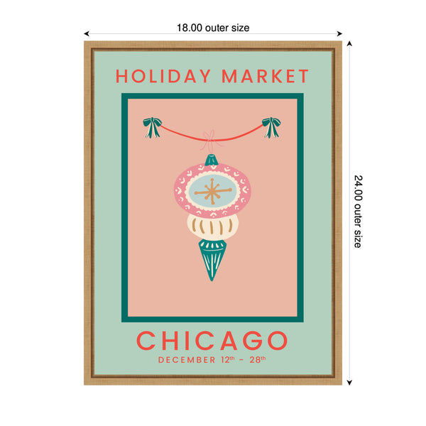 Kate & Laurel Sylvie Framed Canvas Chicago Christmas Market By Leonora Jennifer Benza