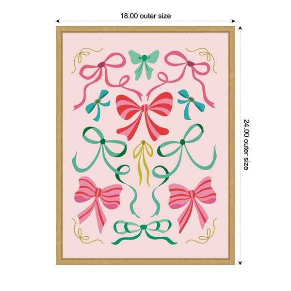 Kate & Laurel Sylvie Framed Canvas Christmas Bows By Rachel Lee