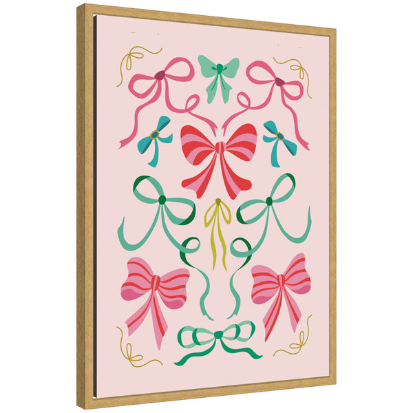 kate & laurel Sylvie Framed Canvas Christmas Bows by Rachel Lee