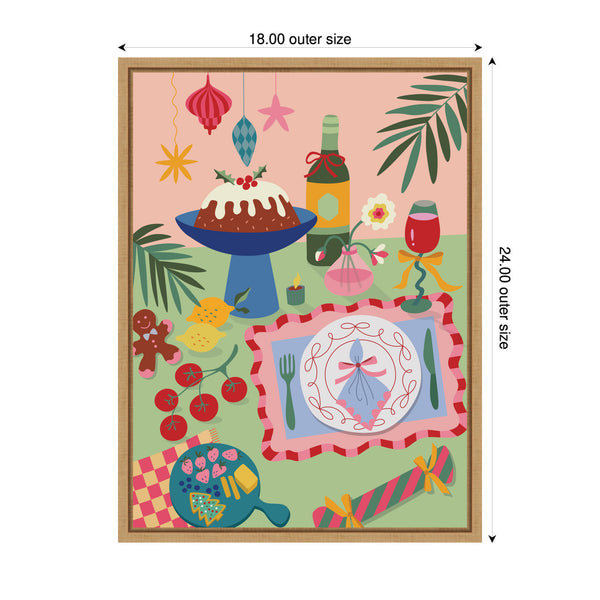 Kate & Laurel Sylvie Framed Canvas Christmas Dessert By Rachel Lee