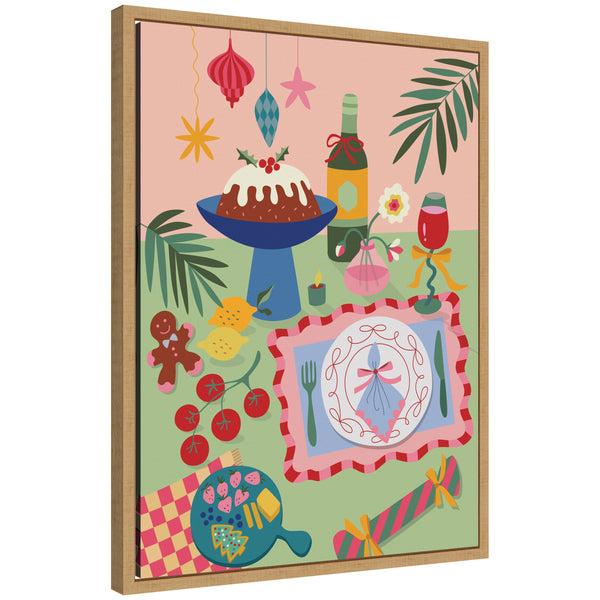 kate & laurel Sylvie Framed Canvas Christmas Dessert by Rachel Lee