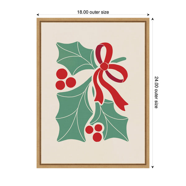 Kate & Laurel Sylvie Framed Canvas Christmas Icons Prima Set Nouveau Holly By Dominique Vari