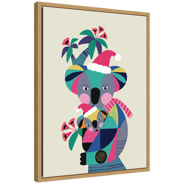 kate & laurel Sylvie Framed Canvas Christmas Koala by Rachel Lee
