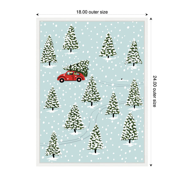 Kate & Laurel Sylvie Framed Canvas Christmas Tree Hunt By Bex Morley Design