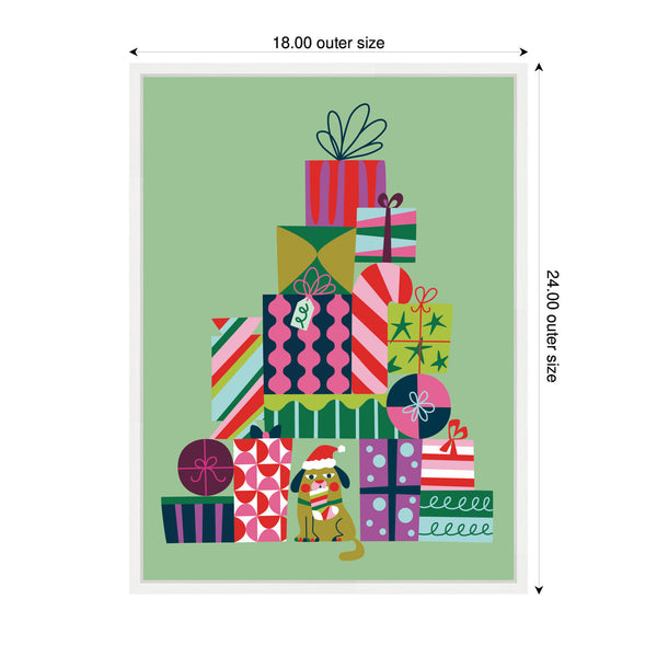Kate & Laurel Sylvie Framed Canvas Christmas Tree Presents By Rachel Lee