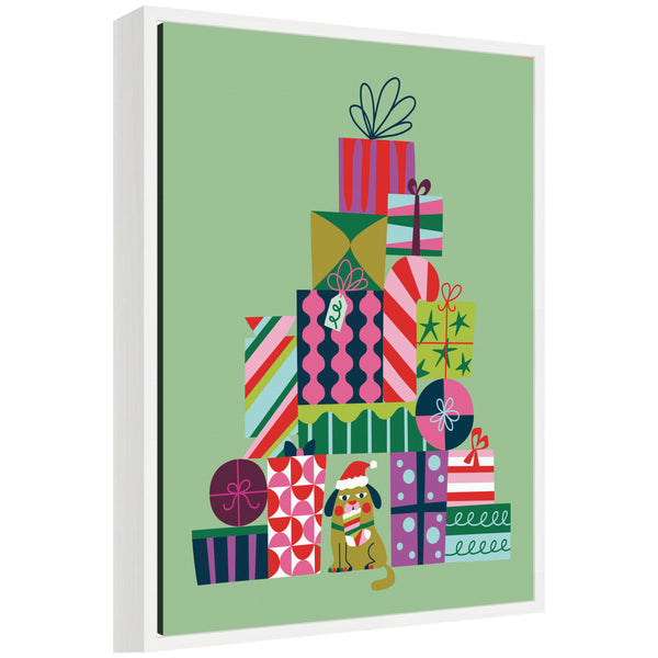 kate & laurel Sylvie Framed Canvas Christmas Tree Presents by Rachel Lee