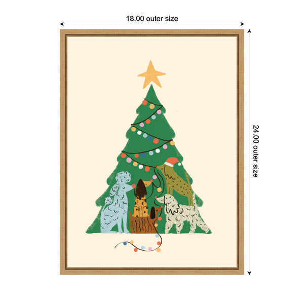 Kate & Laurel Sylvie Framed Canvas Dogmas By Aislinn Simmonds Duchess Plum