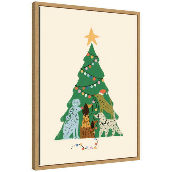 kate & laurel Sylvie Framed Canvas Dogmas by Aislinn Simmonds Duchess Plum