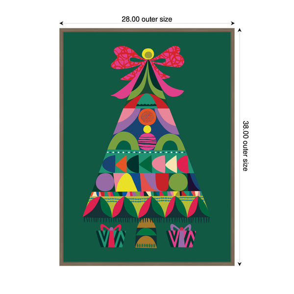 Kate & Laurel Sylvie Framed Canvas Geometric Christmas Tree By Rachel Lee