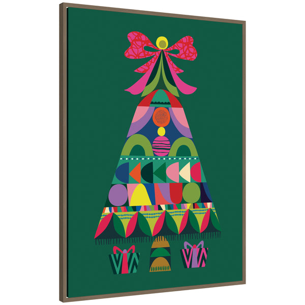 kate & laurel Sylvie Framed Canvas Geometric Christmas Tree by Rachel Lee