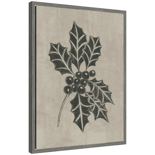 kate & laurel Sylvie Framed Canvas Holly Berry by Nikita Jariwala