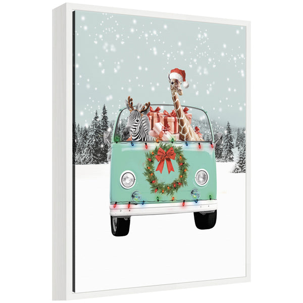 kate & laurel Sylvie Framed Canvas Let it Snow 1 by Iulia Emelianteva Julyartprints