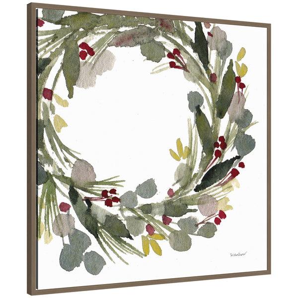 kate & laurel Sylvie Framed Canvas Loose Christmas Wreath by Patricia Shaw