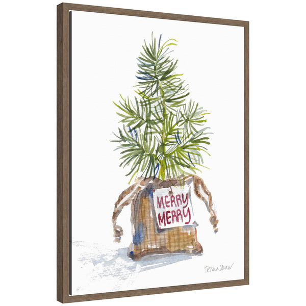 kate & laurel Sylvie Framed Canvas Merry Seedling In Burlap by Patricia Shaw