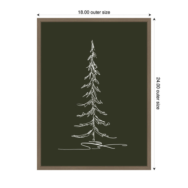 Kate & Laurel Sylvie Framed Canvas Minimalist Evergreen Trees Sketch 1 Green By The Creative Bunch Studio