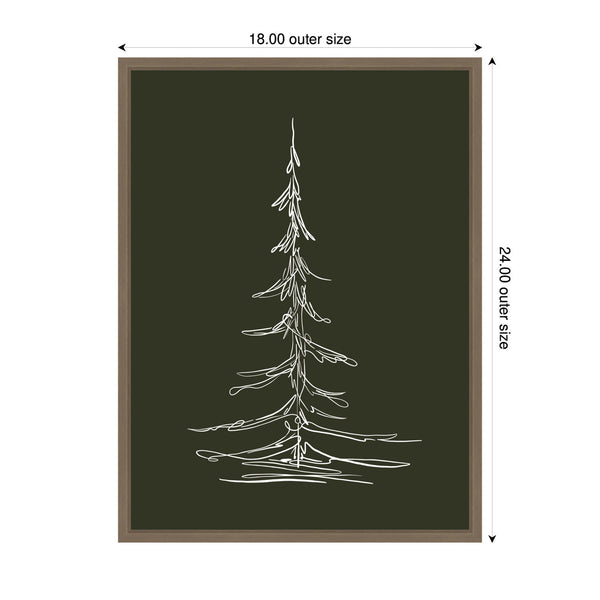 Kate & Laurel Sylvie Framed Canvas Minimalist Evergreen Trees Sketch 2 Green By The Creative Bunch Studio