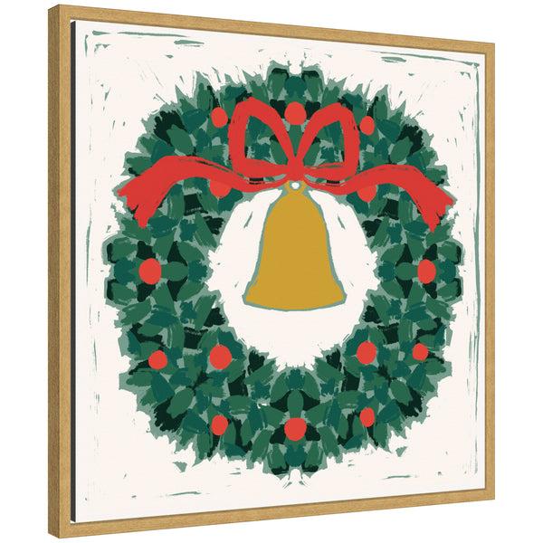 kate & laurel Sylvie Framed Canvas Paint Wreath by Hannah Beisang