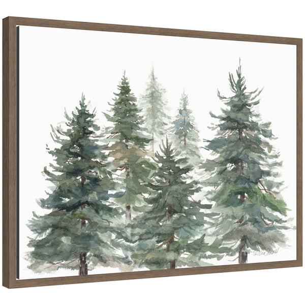 Kate & Laurel Sylvie Framed Canvas Pines And Evergreens By Patricia Shaw