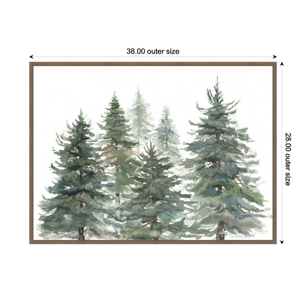 Kate & Laurel Sylvie Framed Canvas Pines And Evergreens By Patricia Shaw