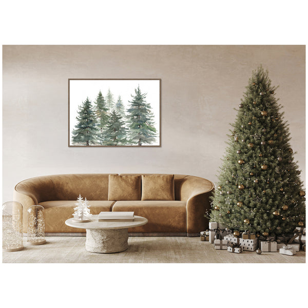 Kate & Laurel Sylvie Framed Canvas Pines And Evergreens By Patricia Shaw