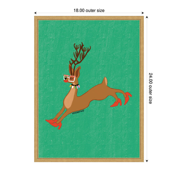 Kate & Laurel Sylvie Framed Canvas Rudolph Red Heel By Kendra Dandy