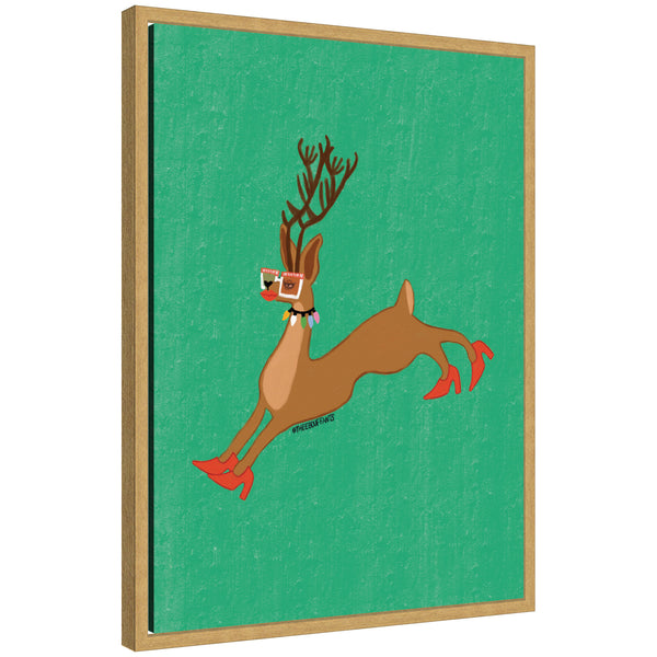kate & laurel Sylvie Framed Canvas Rudolph Red Heel by Kendra Dandy