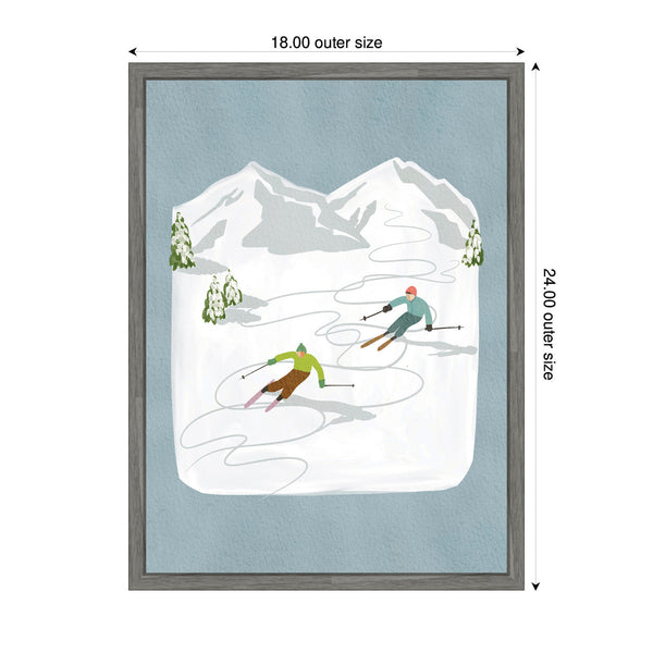 Kate & Laurel Sylvie Framed Canvas Skiers L By Nikita Jariwala