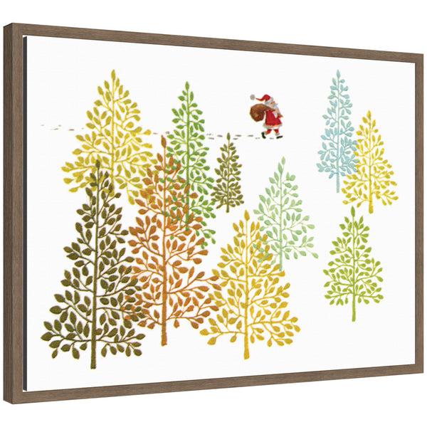 kate & laurel Sylvie Framed Canvas Vintage Christmas Santa by Corinna Buchholz of Piddix