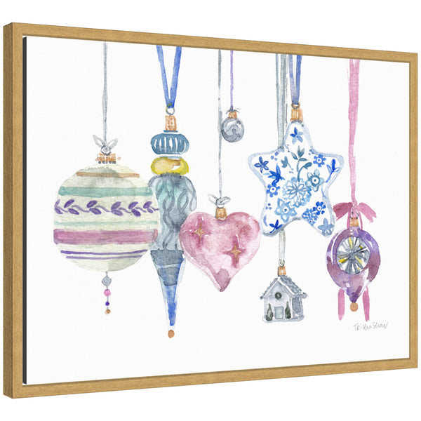 kate & laurel Sylvie Framed Canvas Vintage Hanging Ornaments by Patricia Shaw