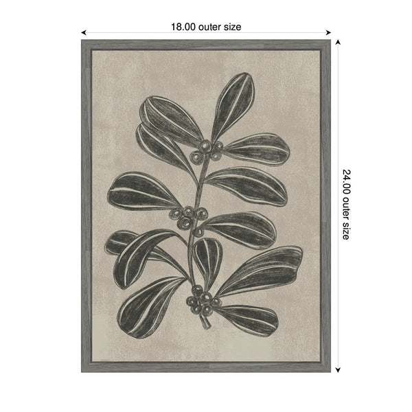 Kate & Laurel Sylvie Framed Canvas Winter Berry Ll By Nikita Jariwala