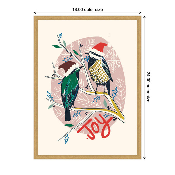 Kate & Laurel Sylvie Framed Canvas Winter Fellow Birds By Hannah Beisang