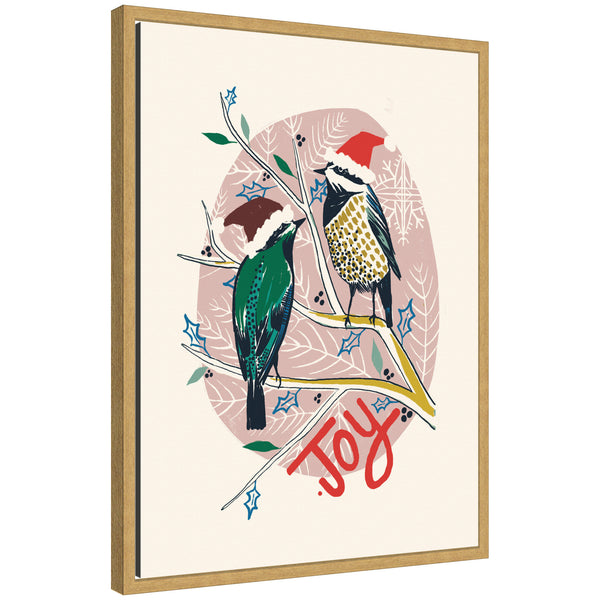 kate & laurel Sylvie Framed Canvas Winter Fellow Birds by Hannah Beisang