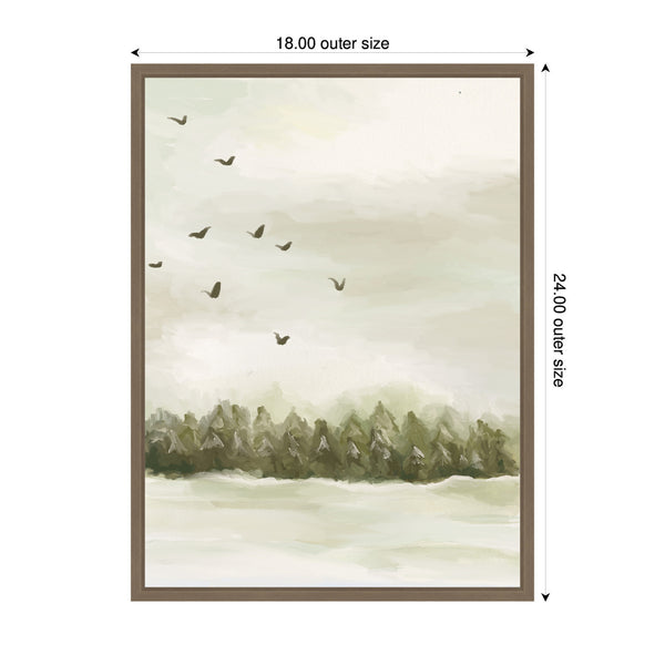 Kate & Laurel Sylvie Framed Canvas Winter Landscape 1 Vertical By Annie Quigley