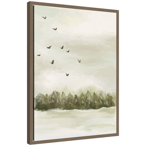 kate & laurel Sylvie Framed Canvas Winter Landscape 1 Vertical by Annie Quigley