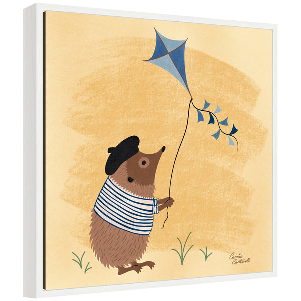 kate & laurel Sylvie French Hedgehog Framed Canvas by Carrie Cantwell
