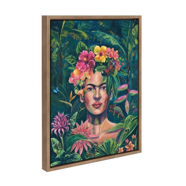 kate & laurel Sylvie Frida In The Wild Framed Canvas by Rachel Christopoulos