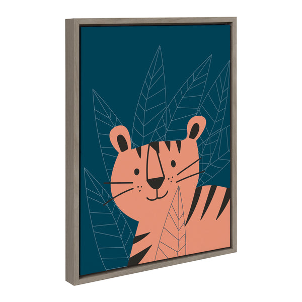 kate & laurel Sylvie Friendly Tiger Portrait Framed Canvas by Teju Reval