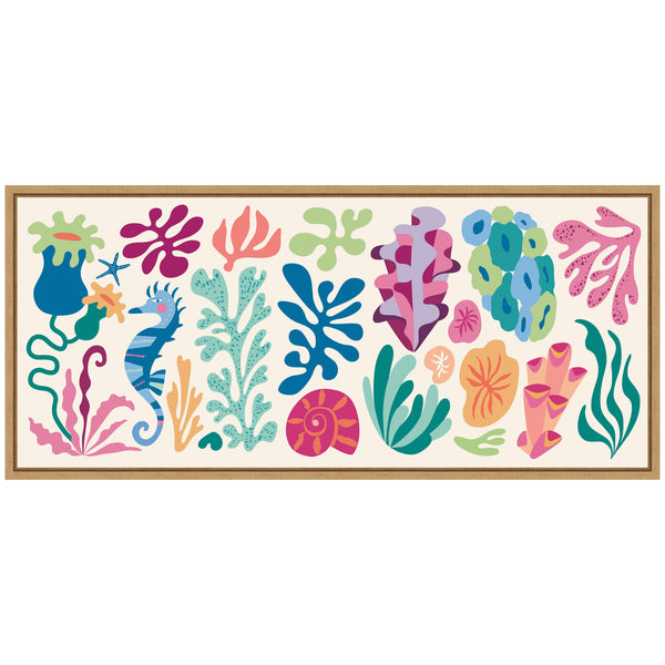 Kate & Laurel Sylvie Fun Colorful Coral Reef Framed Canvas By Rachel Lee