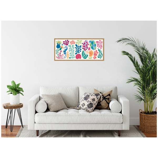 Kate & Laurel Sylvie Fun Colorful Coral Reef Framed Canvas By Rachel Lee