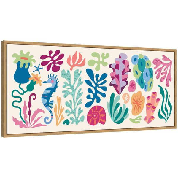 kate & laurel Sylvie Fun Colorful Coral Reef Framed Canvas by Rachel Lee