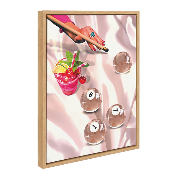 Kate & Laurel Sylvie Game Night Billiards Framed Canvas By Honey Island Studio
