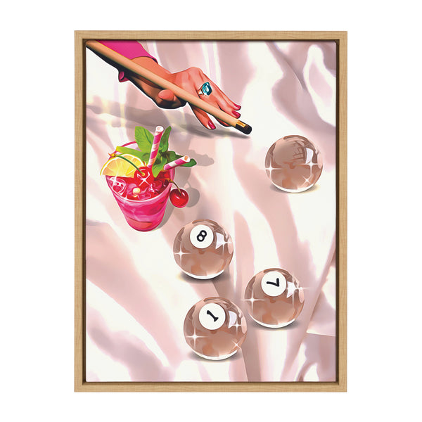 Kate & Laurel Sylvie Game Night Billiards Framed Canvas By Honey Island Studio