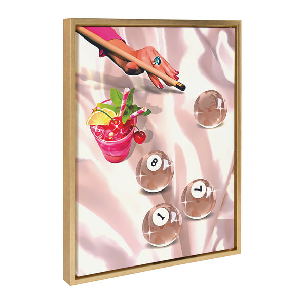 kate & laurel Sylvie Game Night Billiards Framed Canvas by Honey Island Studio