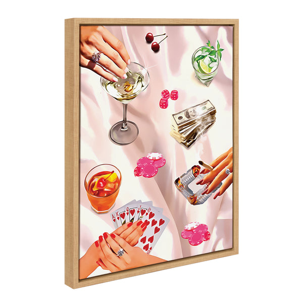Kate & Laurel Sylvie Game Night Poker Framed Canvas By Honey Island Studio