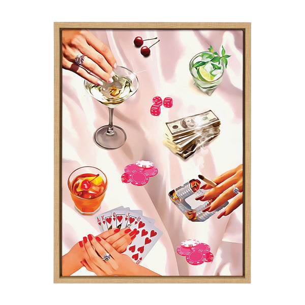 Kate & Laurel Sylvie Game Night Poker Framed Canvas By Honey Island Studio